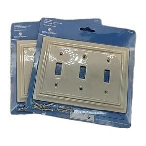 Brainerd Architectural Triple Switch Wall Plate-Light Almond--LOT OF 2 [78]